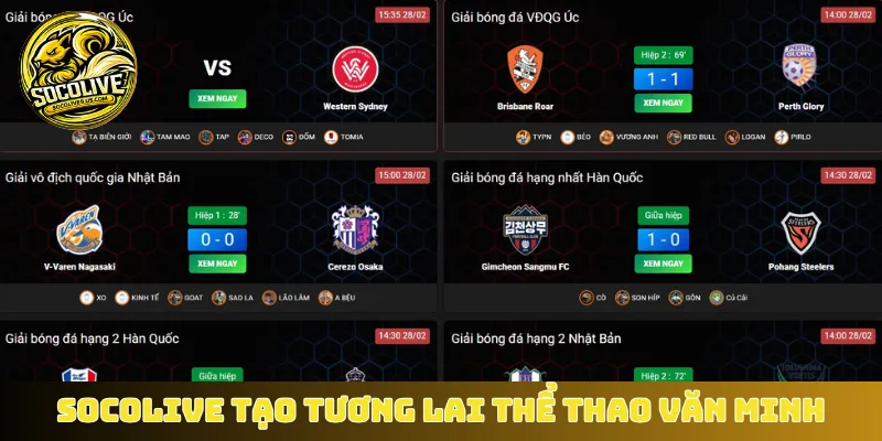 Socolive tạo tương lai thể thao văn minh